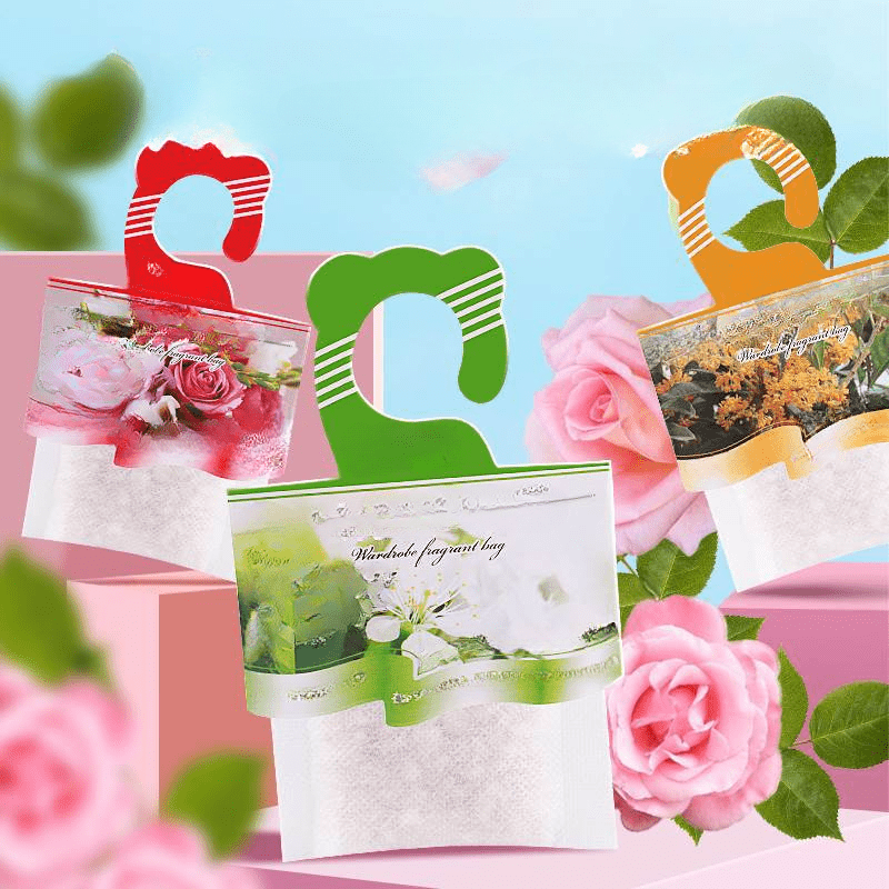 5pcs Lavender Osmanthus Scented Polyester Sachets Closet Car Bedroom Freshener Bags