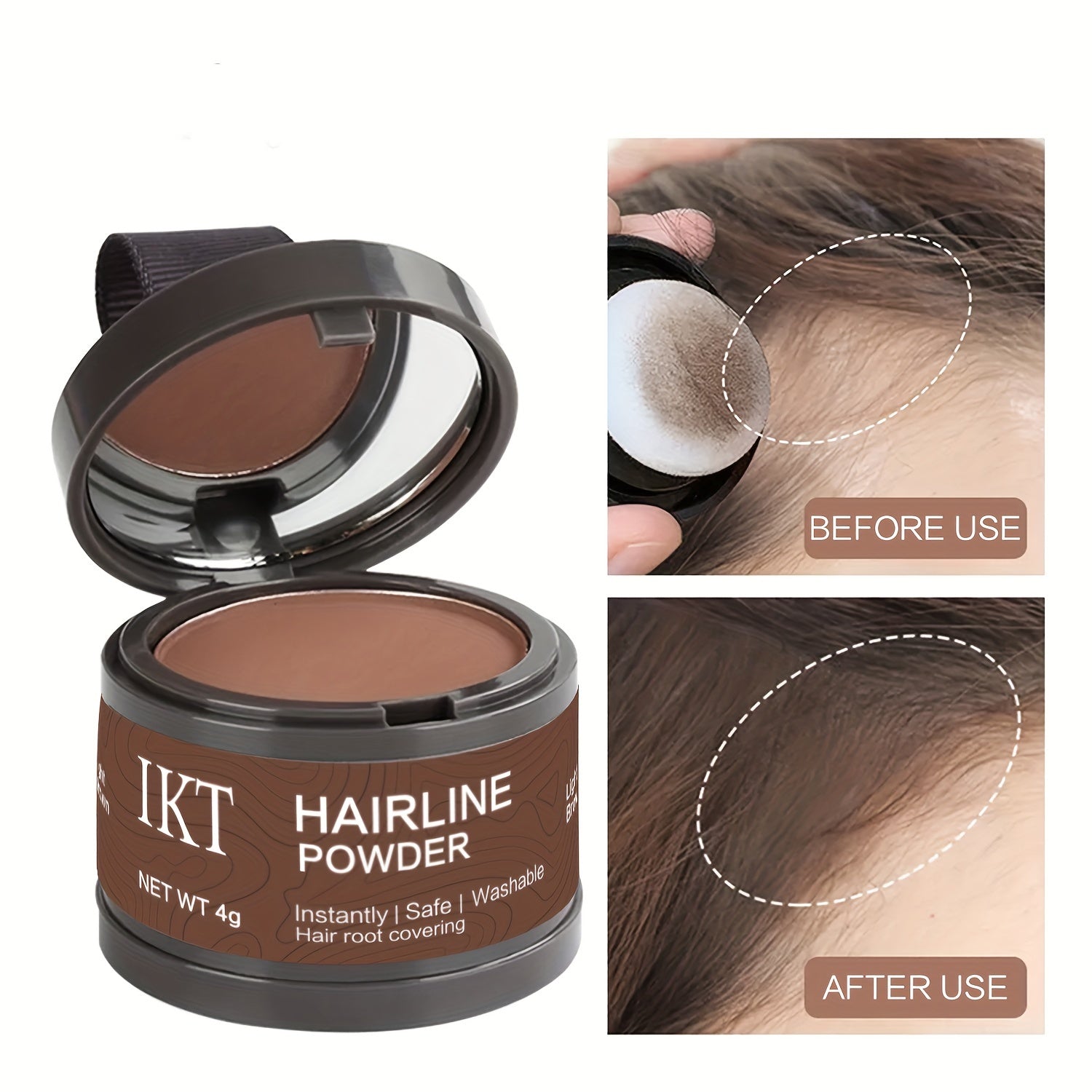 Unisex Hairline Powder Thinning Hair Root Concealer Portable Plastic Powder