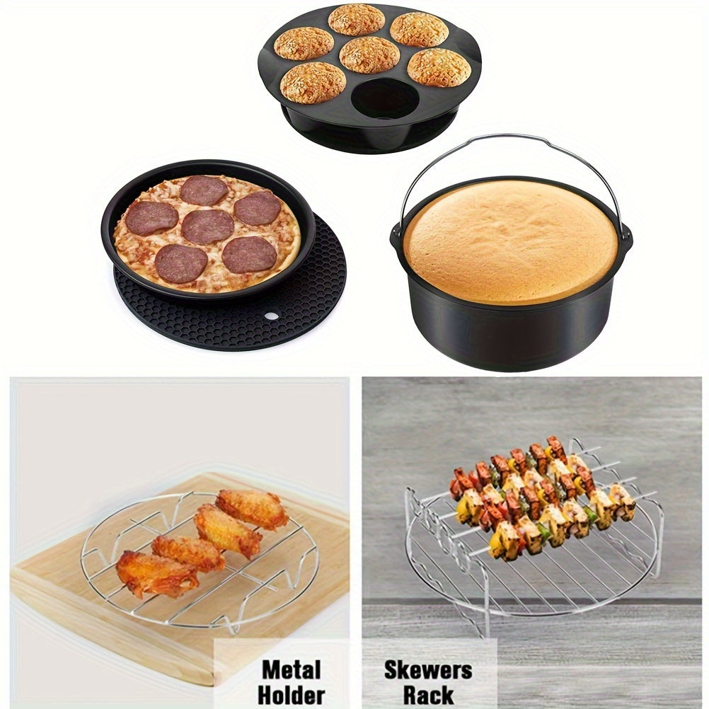 11-Piece Air Fryer Accessories Set 22.86cm Nonstick BPA-Free Dishwasher Safe with Recipes Cookbook