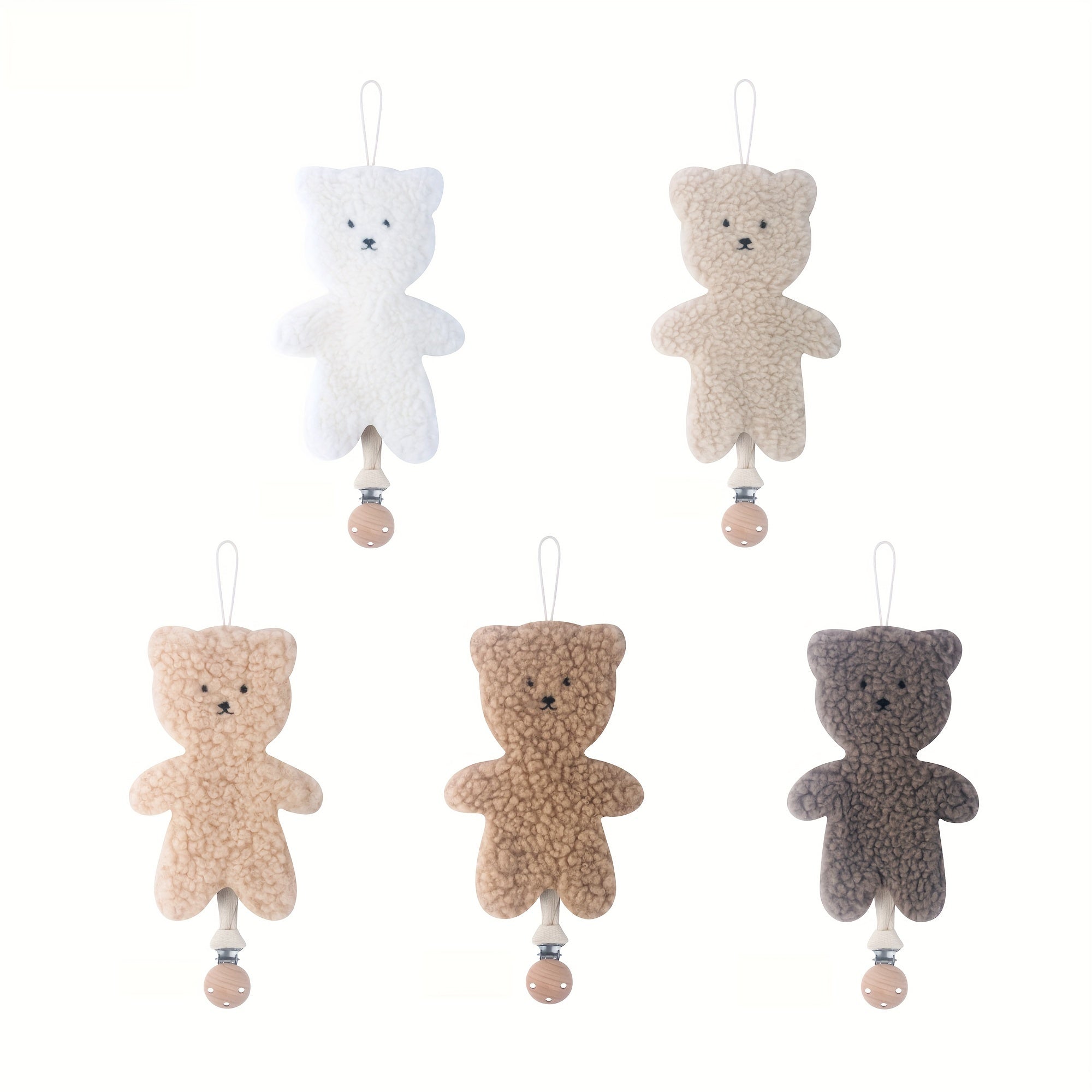 Cartoon Plush Bear Pacifier Clip with Soft Plush and Durable Clip