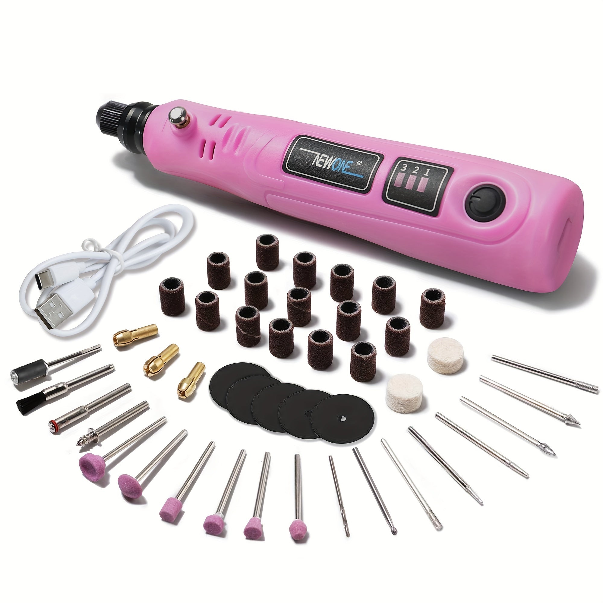 Cordless Rotary Tool 3.6V USB Rechargeable with 48 Accessories for Sanding Polishing Drilling and Engraving