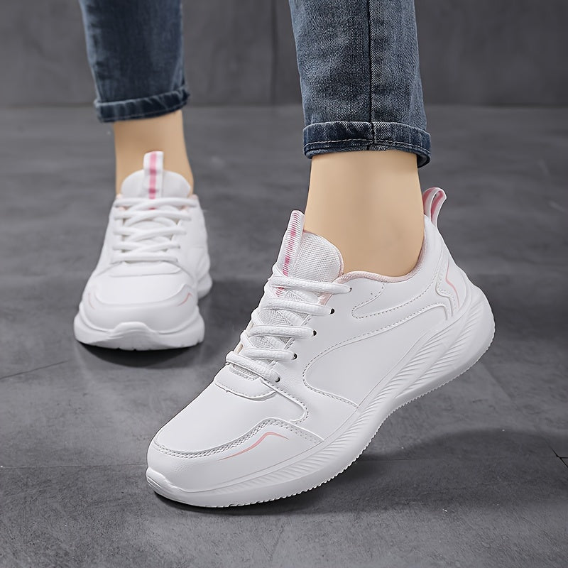 Women's Casual Running Sneakers Low Top Lace-Up Shoes with EVA Sole