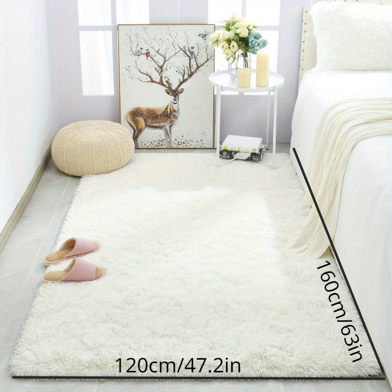 Soft White Shaggy Plush Area Rug for Bedroom Living Room Dorm Decor