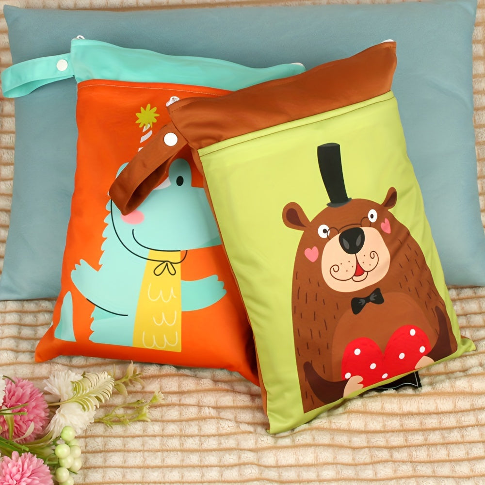 Waterproof Animal Print Wet Bag Washable Diaper Nappy Bag Travel Beach Organizer