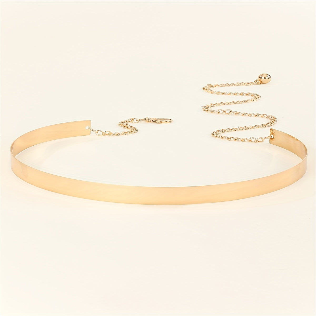 Women's Adjustable Metal Chain Belt with Gold Finish Stylish Body Jewelry Girdle