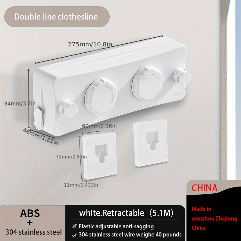 Одноразовая невидимая выдвижная веревка для одежды из нержавеющей стали для использования в помещении и на улице. Идеально подходит для хранения на балконе и способна выдерживать тяжелые нагрузки. Оснащена тросом из нержавеющей стали 304.