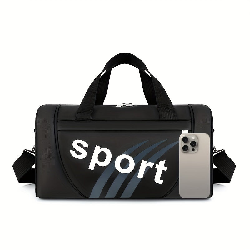 Черная нейлоновая сумка-тоут с регулируемым плечевым ремнем для спорта, путешествий, тренажерного зала, йоги