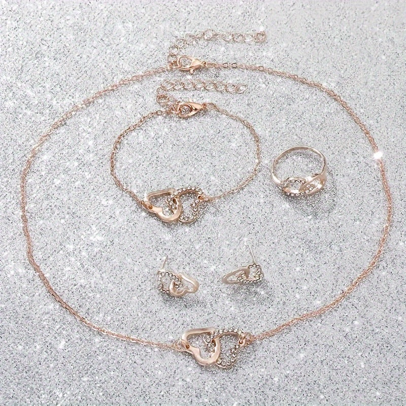 Набор из 6 женских повседневных кварцевых часов с кожаными ремешками и набором украшений