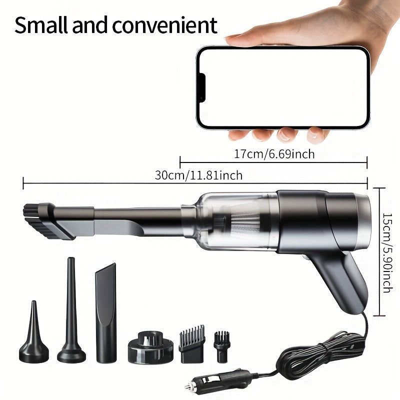 Портативный автомобильный пылесос с мощным всасыванием и длинным шлангом
