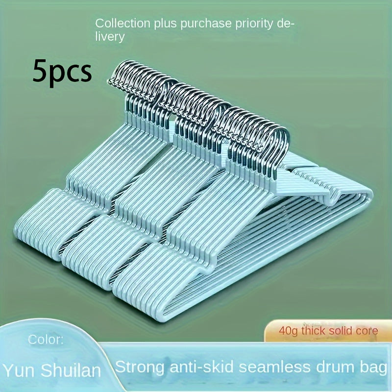 Juego de 5 perchas de metal antideslizantes para organización de armario y dormitorio