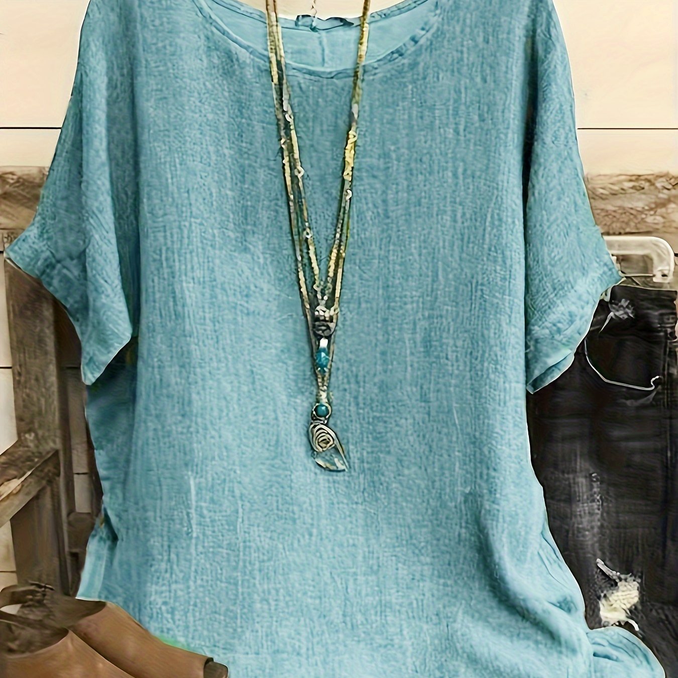 Women's Casual Cotton Short Sleeve Top in White