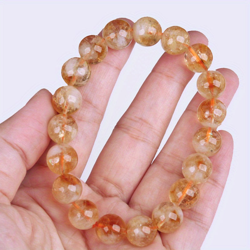 Natural Citrine Crystal Bead Bracelet for Yoga and Daily Wear