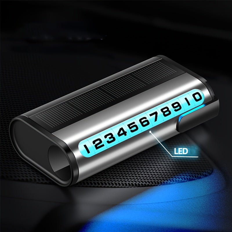 Soporte de placa de matrícula de coche de alta gama con luz nocturna solar, dial giratorio, disponible en tres colores