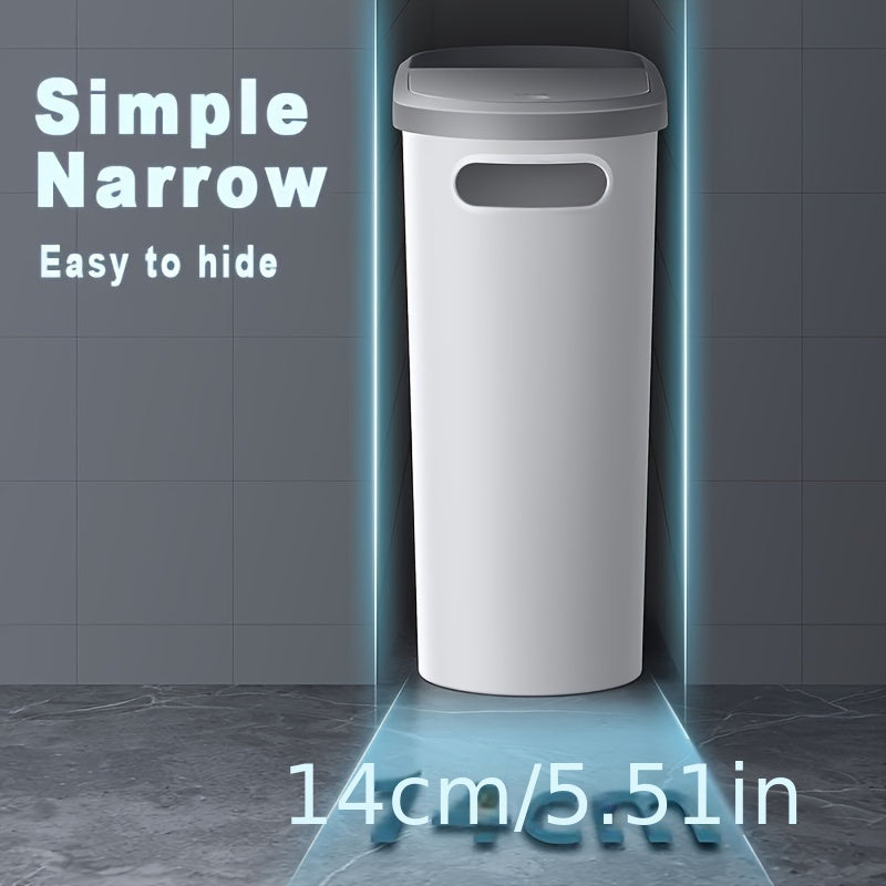 Bathroom Trash Can with Lid and Slit for Easy Disposal, 1.3 Gallon