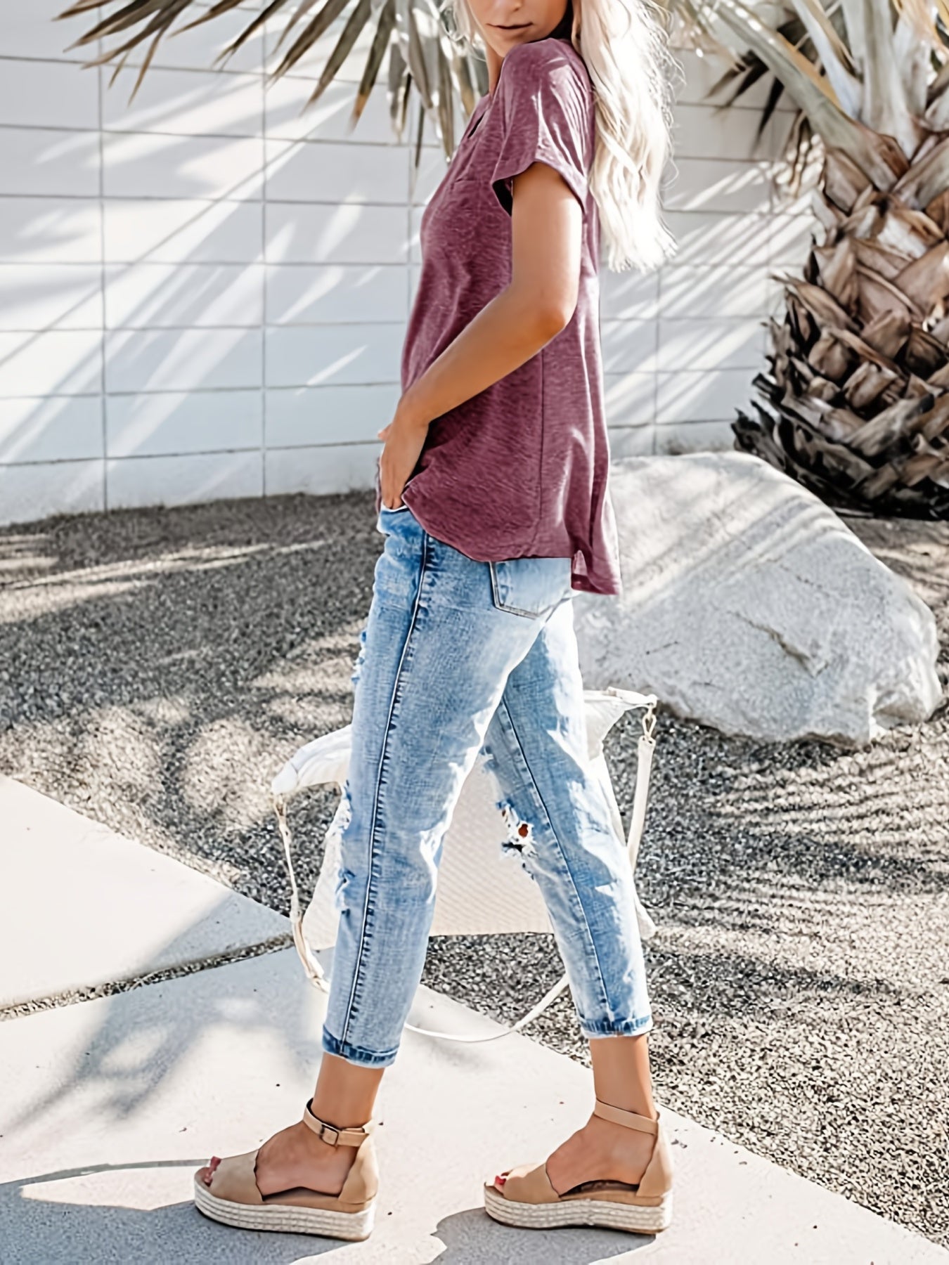 Women's Plus Size Short Sleeve Button Front Casual T-Shirt Basic Stretch