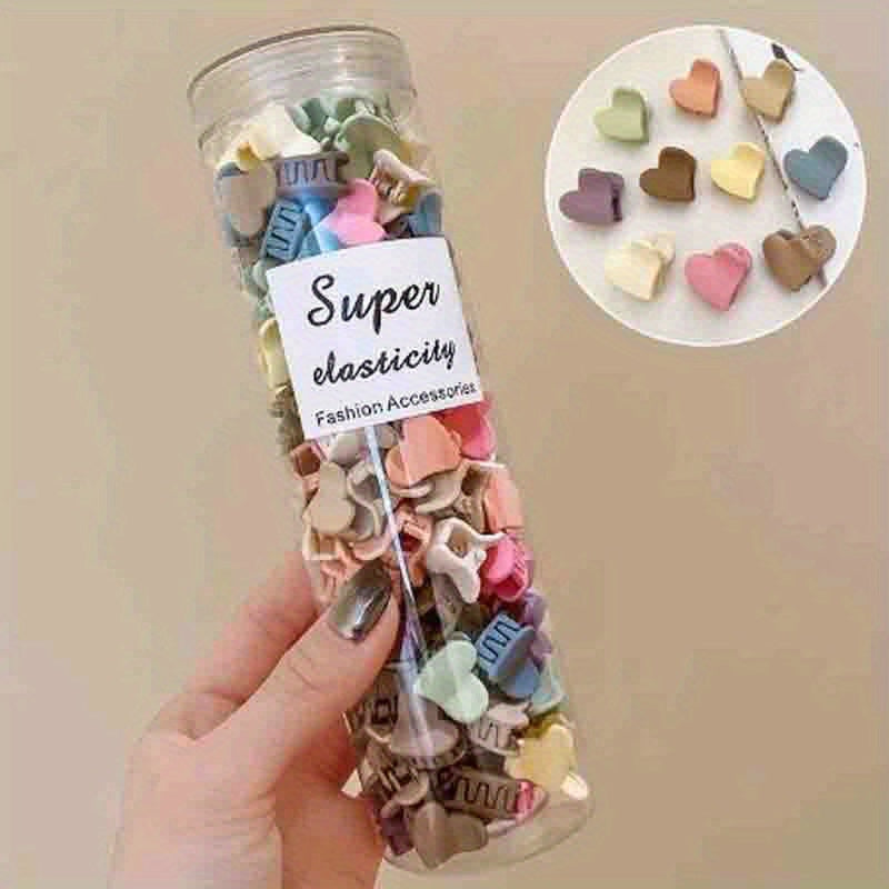 Set of 50 Mini Plastic Flower-Shaped Hair Clips for Girls and Teens