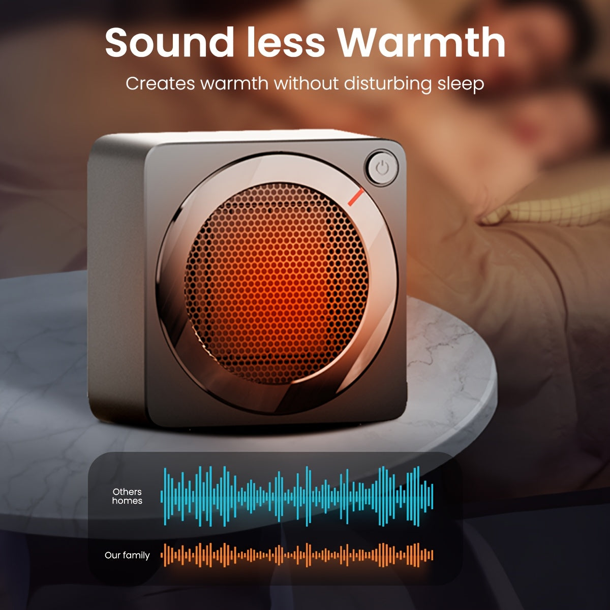 Compact Electric Heater 500W Ceramic Fast Heating Overheat Protection Safety Tilt