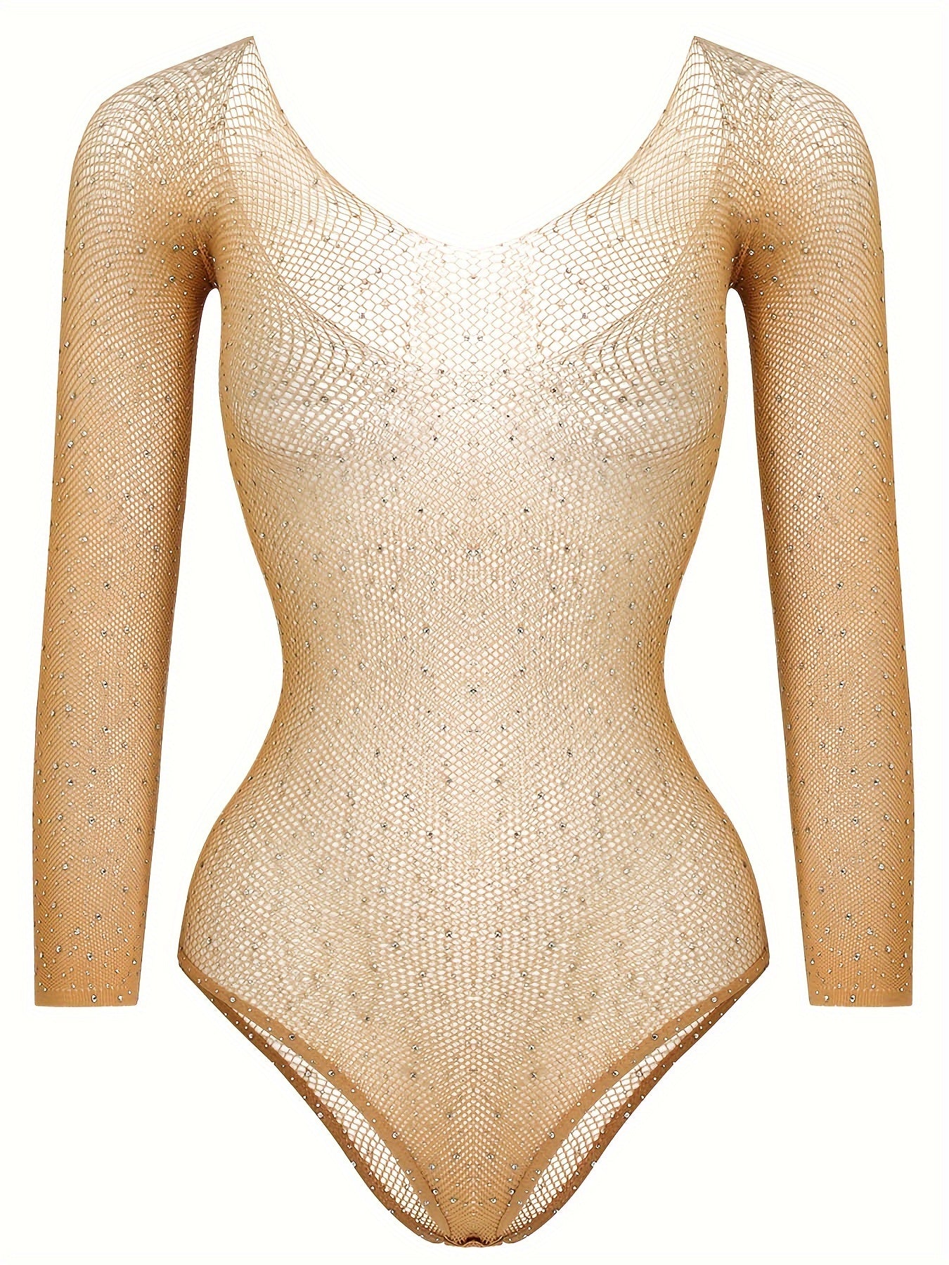 Women's Long Sleeve Bodysuit Shiny Fabric Sexy Fit