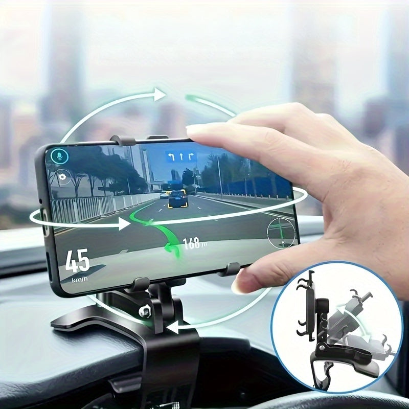 Universal Adjustable Car Phone Holder ABS Dashboard Mount 360° Rotatable for Smartphones