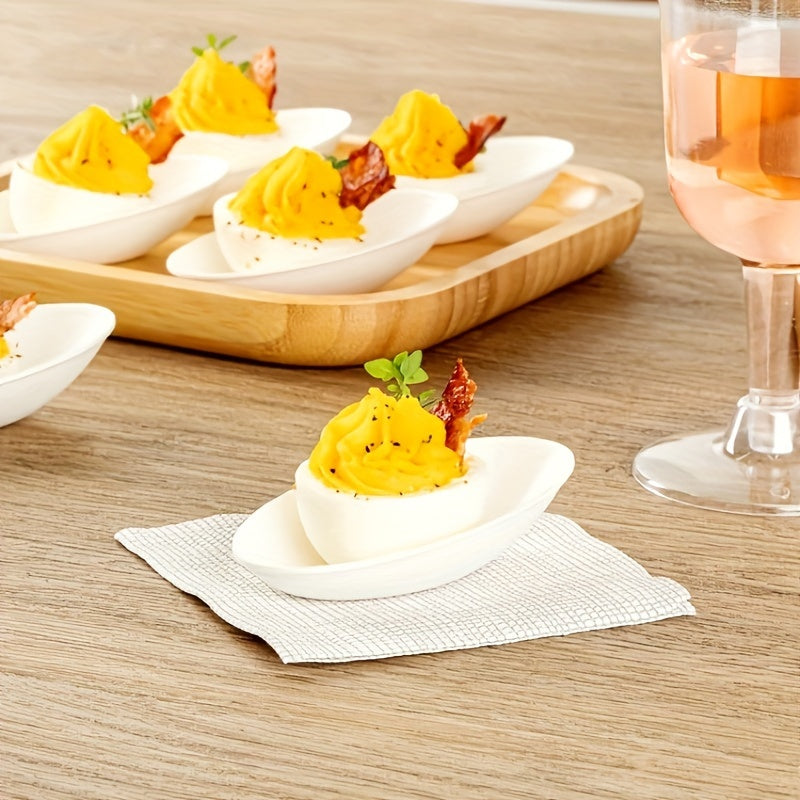 Disposable Egg Shaped Bowls 50 Pieces Sugarcane Slag 7.62cm for Serving Seasonings