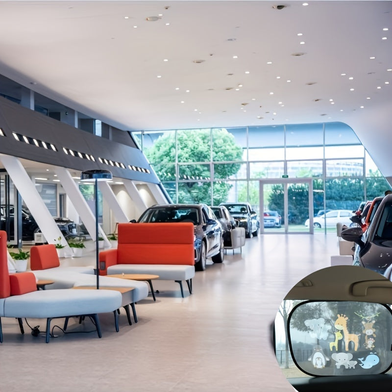 2 dona Avtomobil quyosh oynasi soyabonlari multfilm bosimi UV himoyasi quyosh niqobi