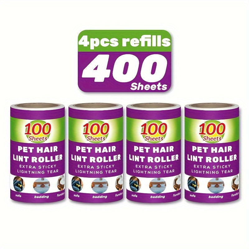 Pet Hair Remover Lint Roller Set with 600 Sheets Extra Sticky for Furniture Clothes Carpet