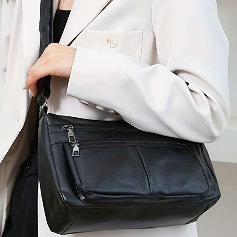 Crossbody Bag for Women Large Capacity Fashionable Mom Bag Black