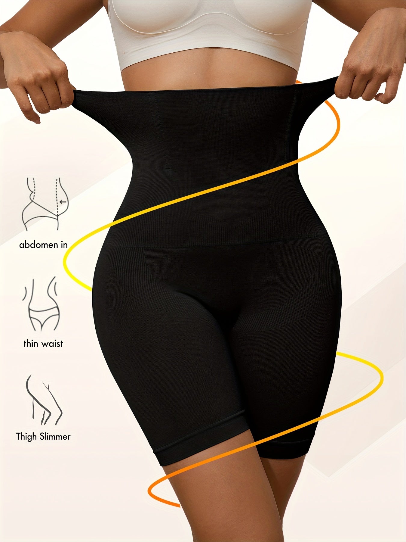 Women's High-Waisted Shaping Panties Tummy Control Leg Shaping Solid Color