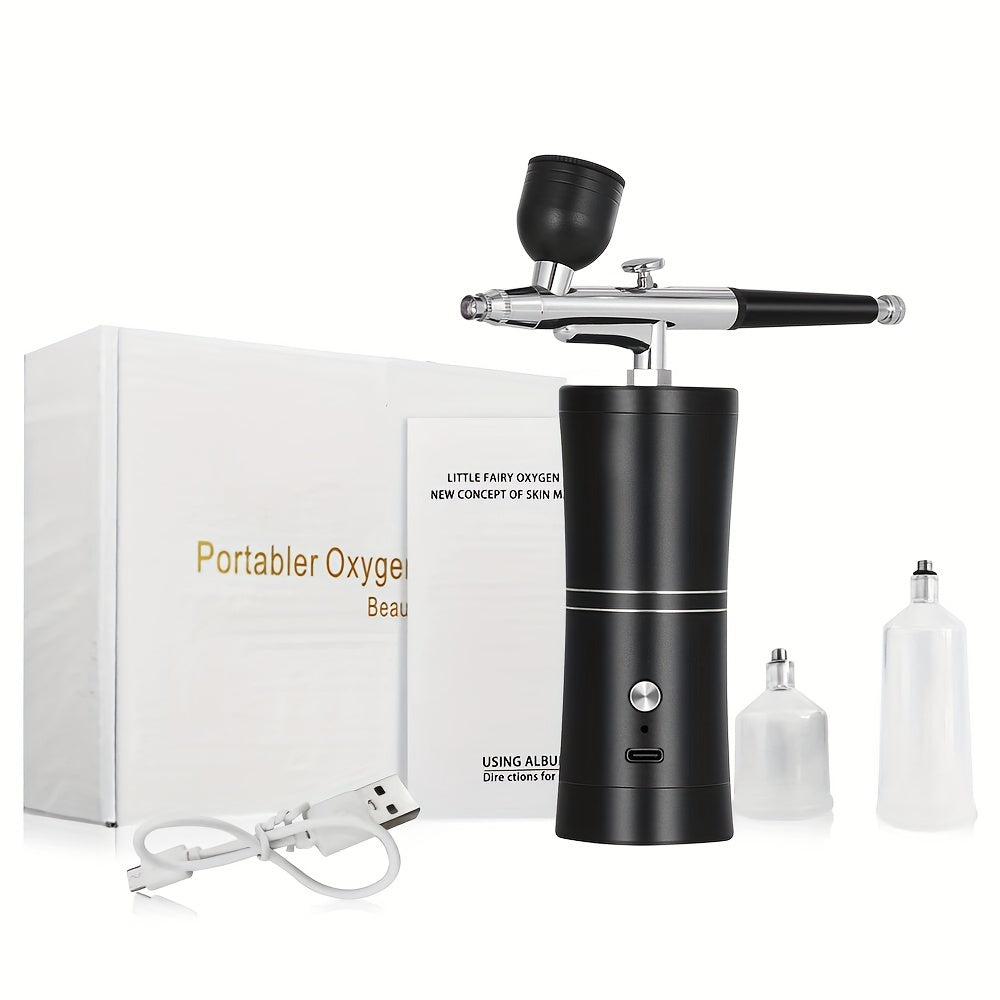 Compact Airbrush Kit with Rechargeable Battery, Mist Sprayer, Spray Gun for Nail Art Crafts and Tattoos