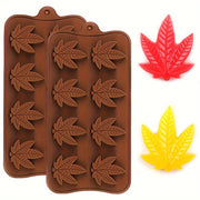 Juego de moldes de hojas de silicona para chocolates, caramelos y helados, de grado alimenticio, libre de BPA, para dulces navideños