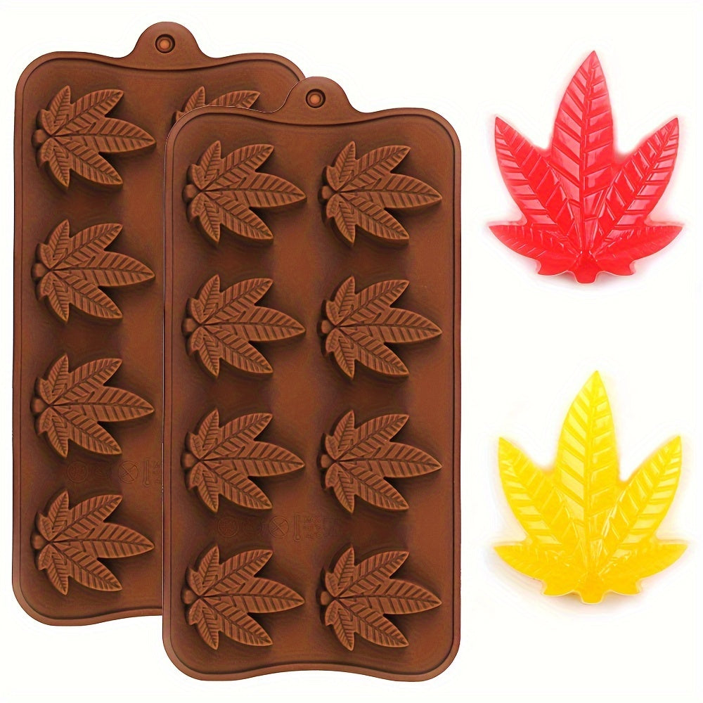 Juego de moldes de hojas de silicona para chocolates, caramelos y helados, de grado alimenticio, libre de BPA, para dulces navideños