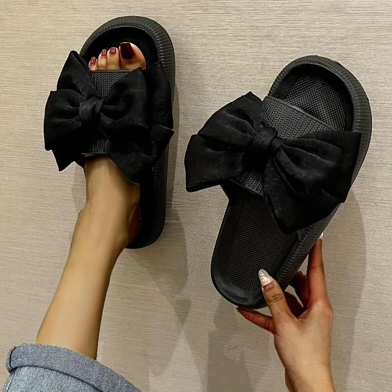 Ayollar uchun ochiq-toe yozgi plyaj shlyapasi bilan bowli slip-on sandallari apelsin