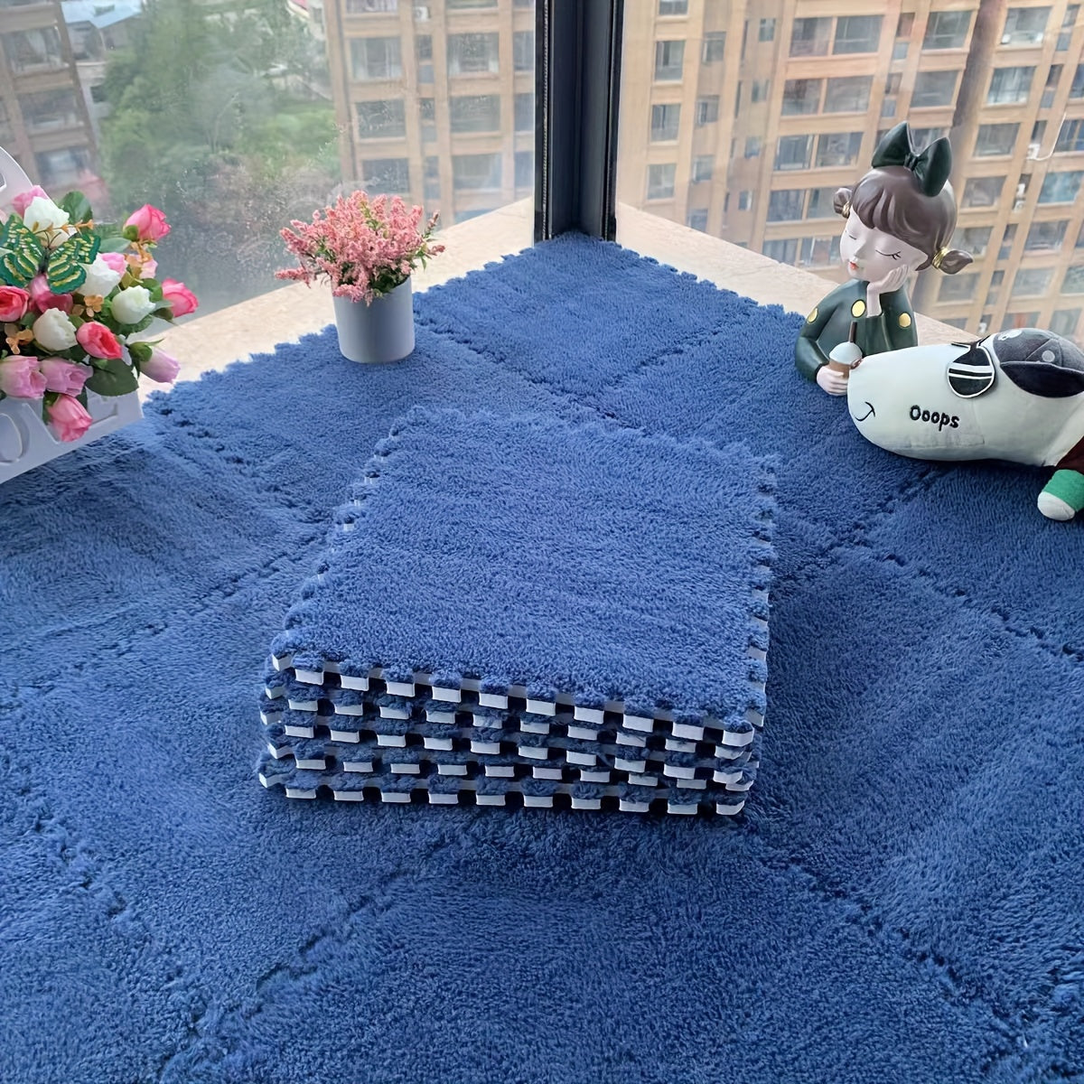 Интерлоковые цветочные коврики из EVA-пены для пола для гостиной, спальни, кабинета, набор из 30 моющихся звукоизоляционных элементов для домашнего декора