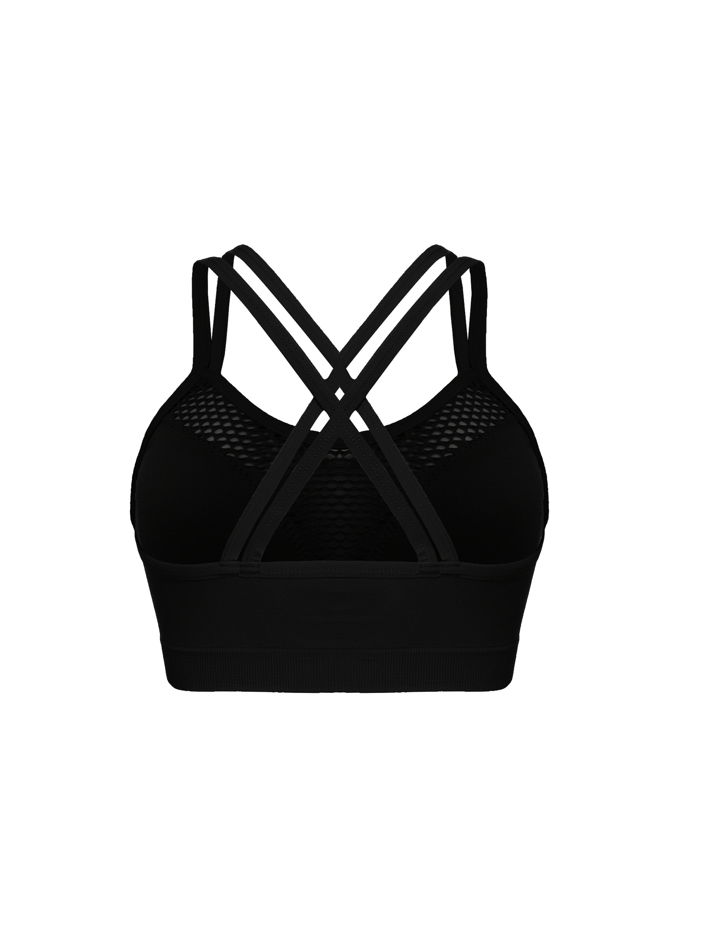 Women's Plus Size Cross-Back Sports Bra with Breathable Mesh Yoga Workout Top