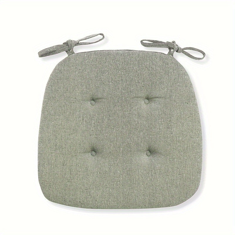 Solid Color Chair Cushion with Anti-slip and Anti-fouling Features for Home Dining