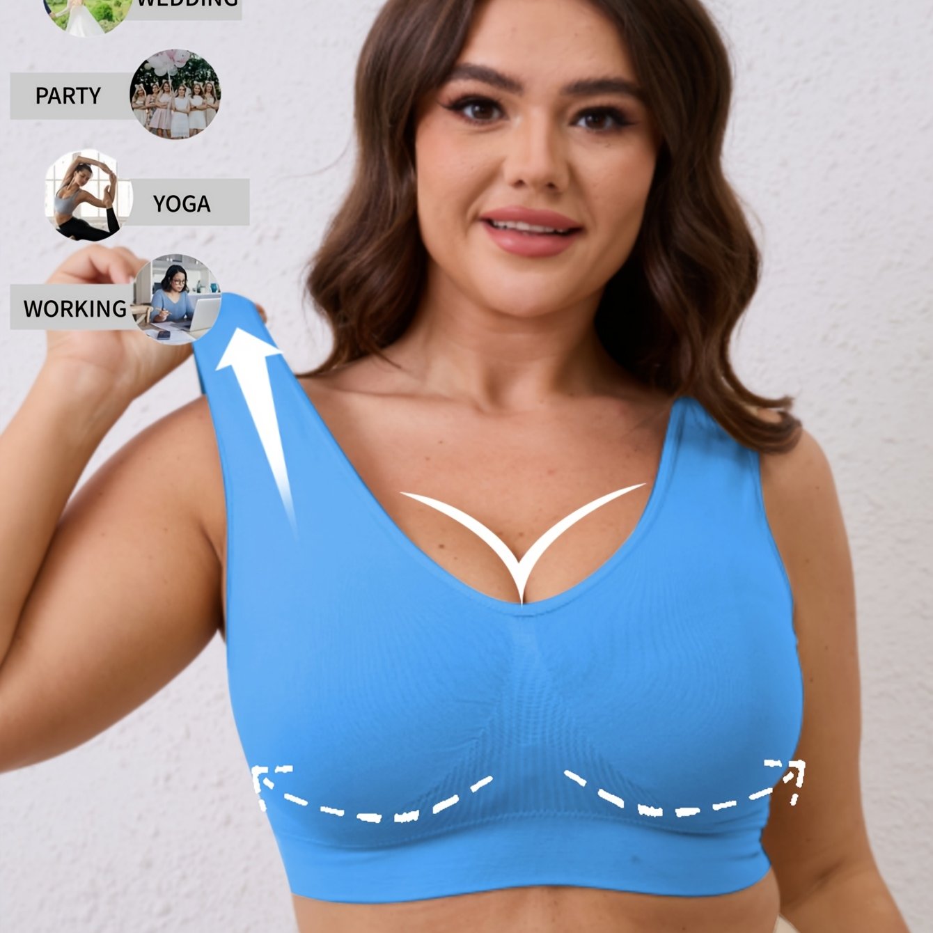 Women's Plus Size Seamless Wireless Sports Bra Breathable Yoga Running