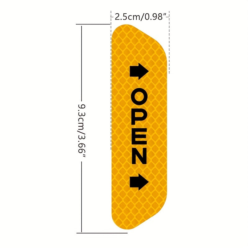 4 шт. наклеек на двери автомобиля, отражающих, для открытых дверей, для седана и внедорожника