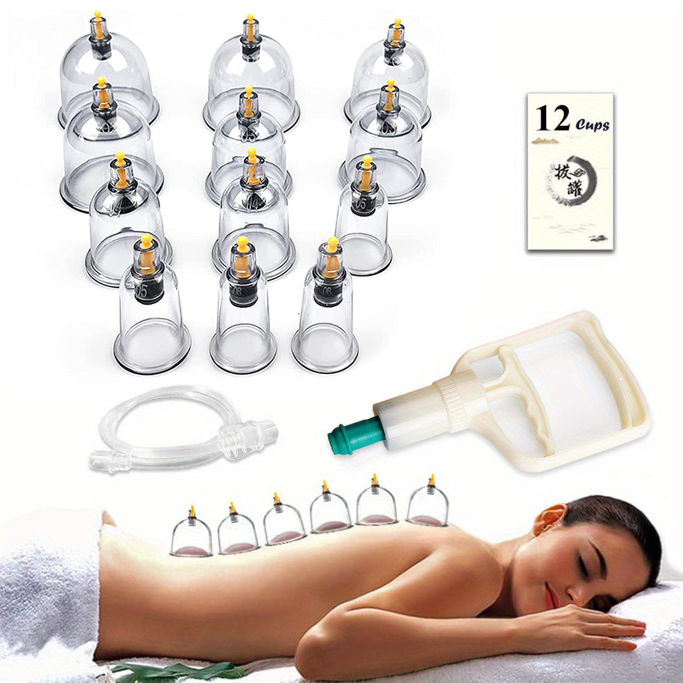 12/24pcs Cupping Set with Pump for Cellulite Massage and Acupoint Therapy