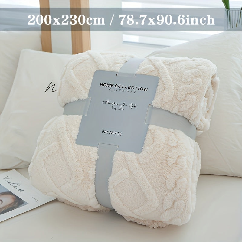Manta de felpa suave y acogedora con jacquard 3D para sofá y decoración del hogar, ligera, cálida y con textura, para cama