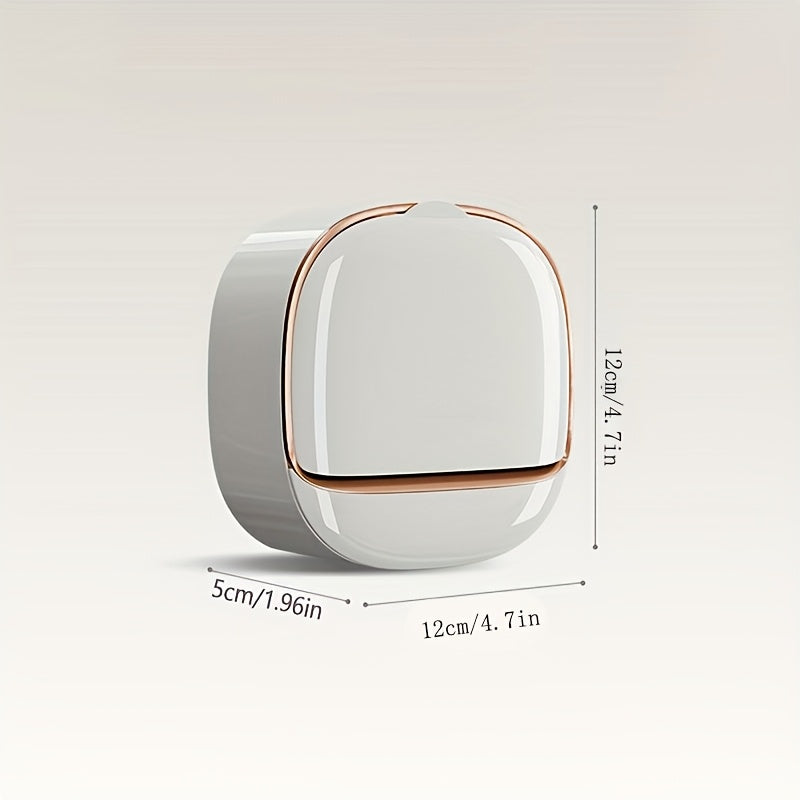 Wall-Mounted Bathroom Soap Holder with Drain Tray Double Layer Plastic Storage Rack