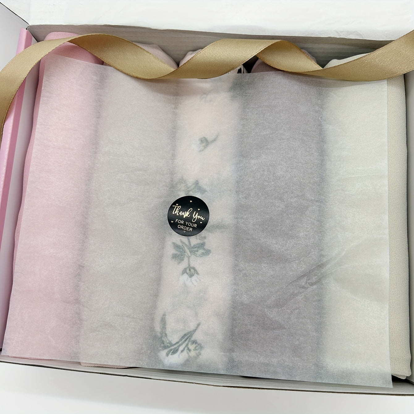 Boxed Muslim Headscarves Set with 5 Chiffon Solid and Printed Scarves and Clips