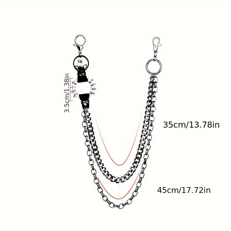 Мужской ретро металлический поясной кошелек-аксессуар с шипами, штаны, хип-хоп, панк