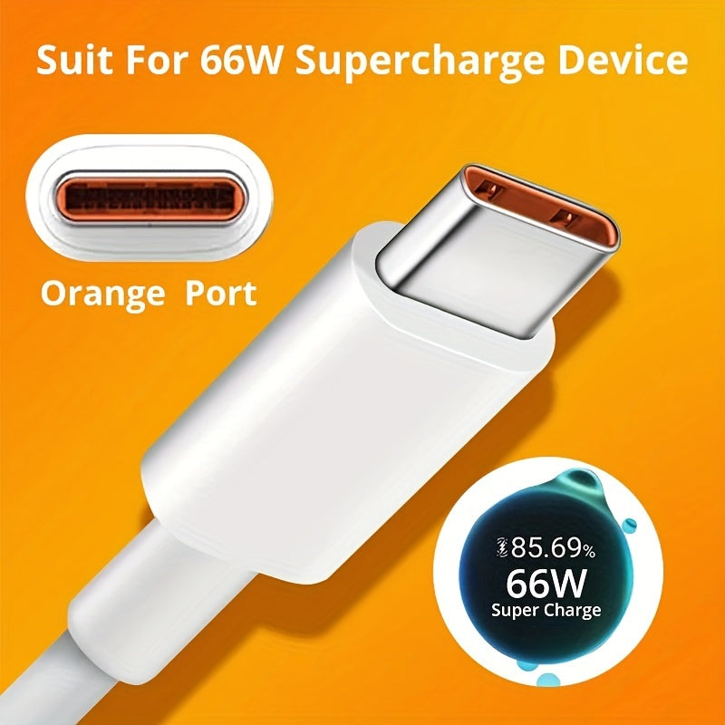 66W USB Type-C Fast Charging Cable for Android Phones Data Transfer Compatible with Huawei Xiaomi Google