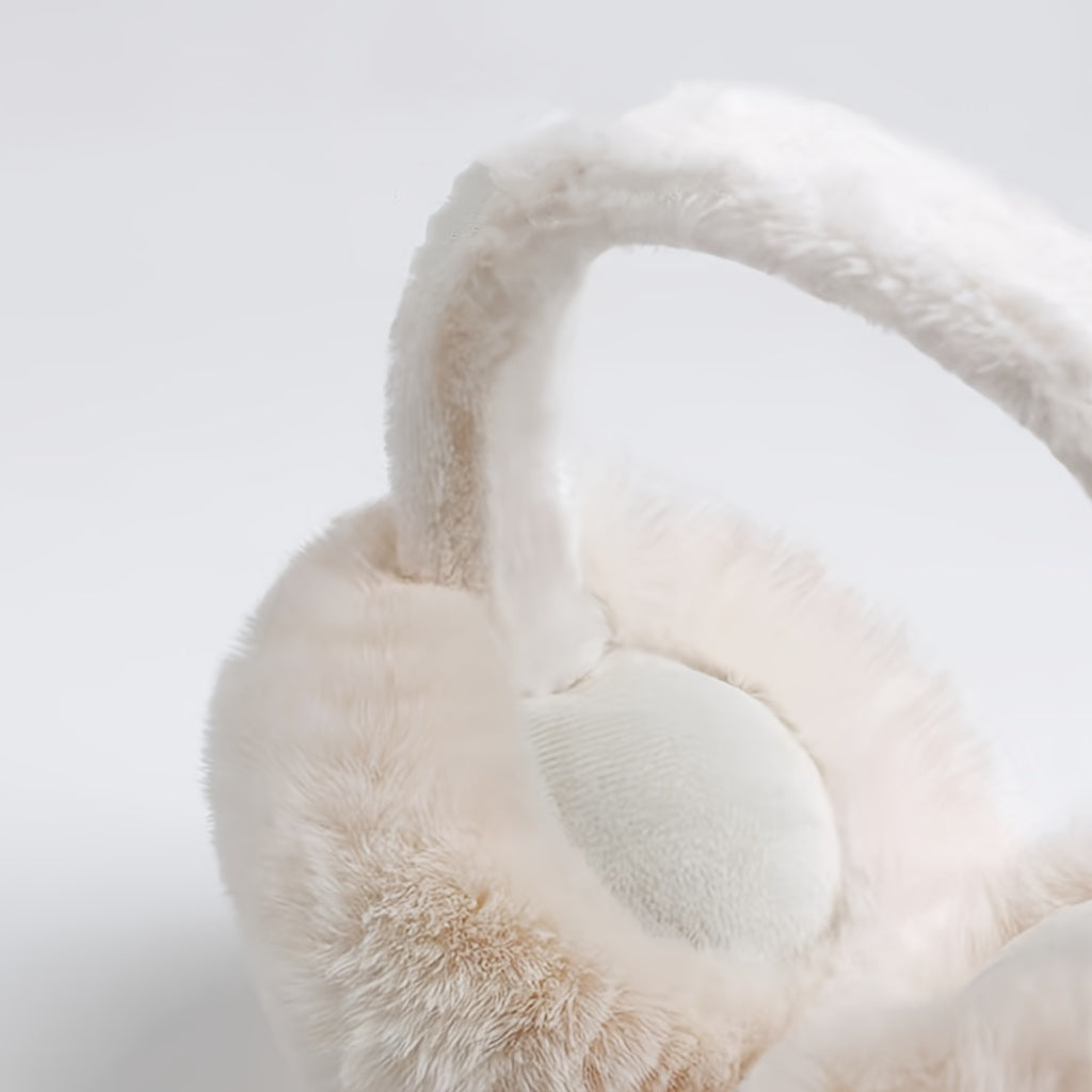 Velour Winter Earmuffs for Adults Soft Foldable Ear Warmers Cold Weather