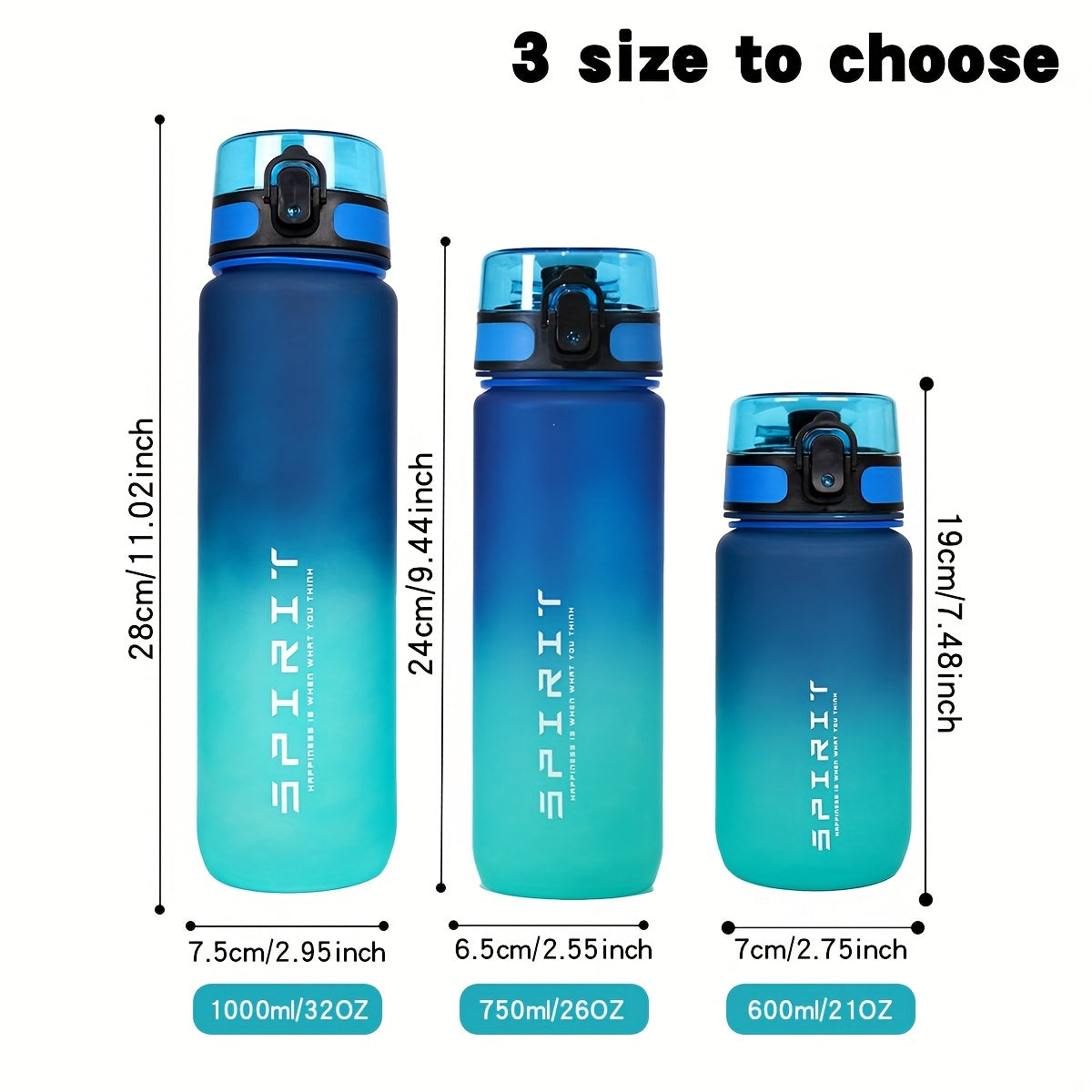 Outdoor Sports Water Bottle 600ml 750ml 1000ml Leakproof with Braided Rope and Cup Cover