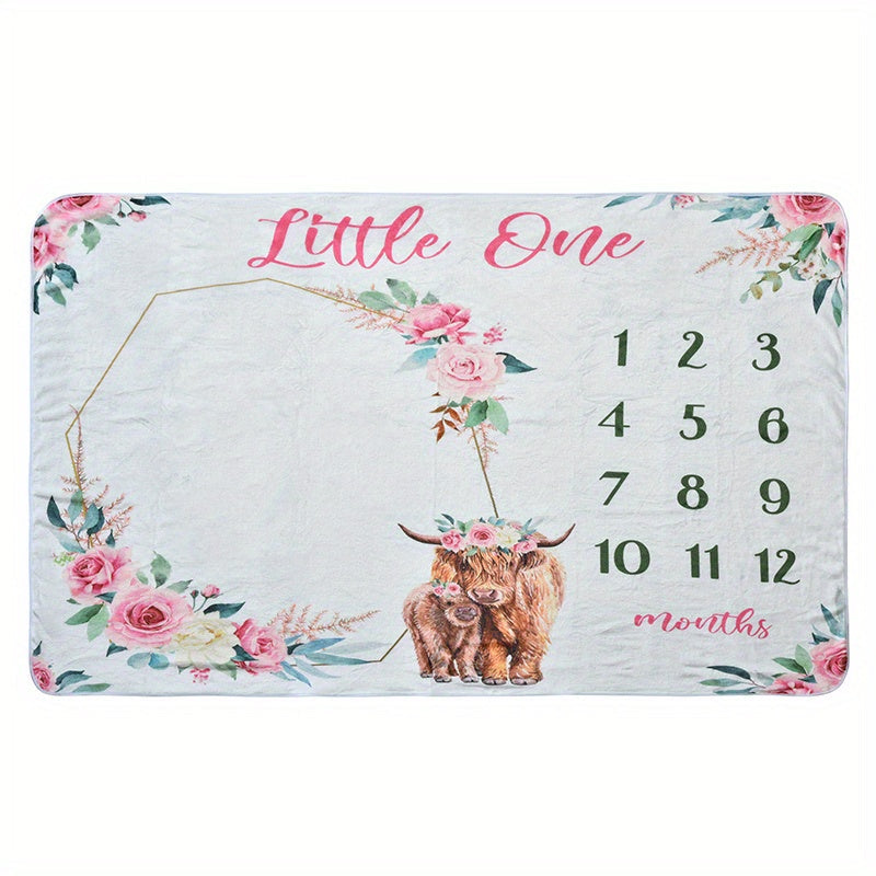 Baby Milestone Blanket North American Highland Sheep Print for Newborn Growth Photography