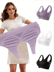 Women's Plus Size Padded Sports Bras Breathable Mesh Yoga Gym Black Purple White