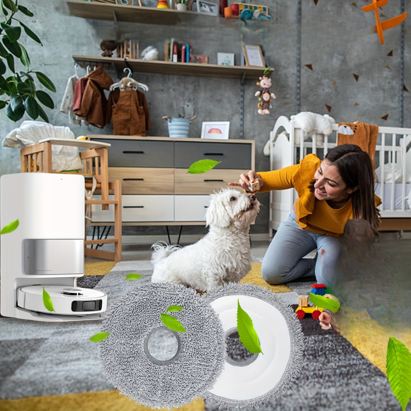 Washable Robot Vacuum Mop Cloth Ultra-Fine Polyester for Floor Cleaning Compatible with X1 T10 T20PRO T30pro T50PRO