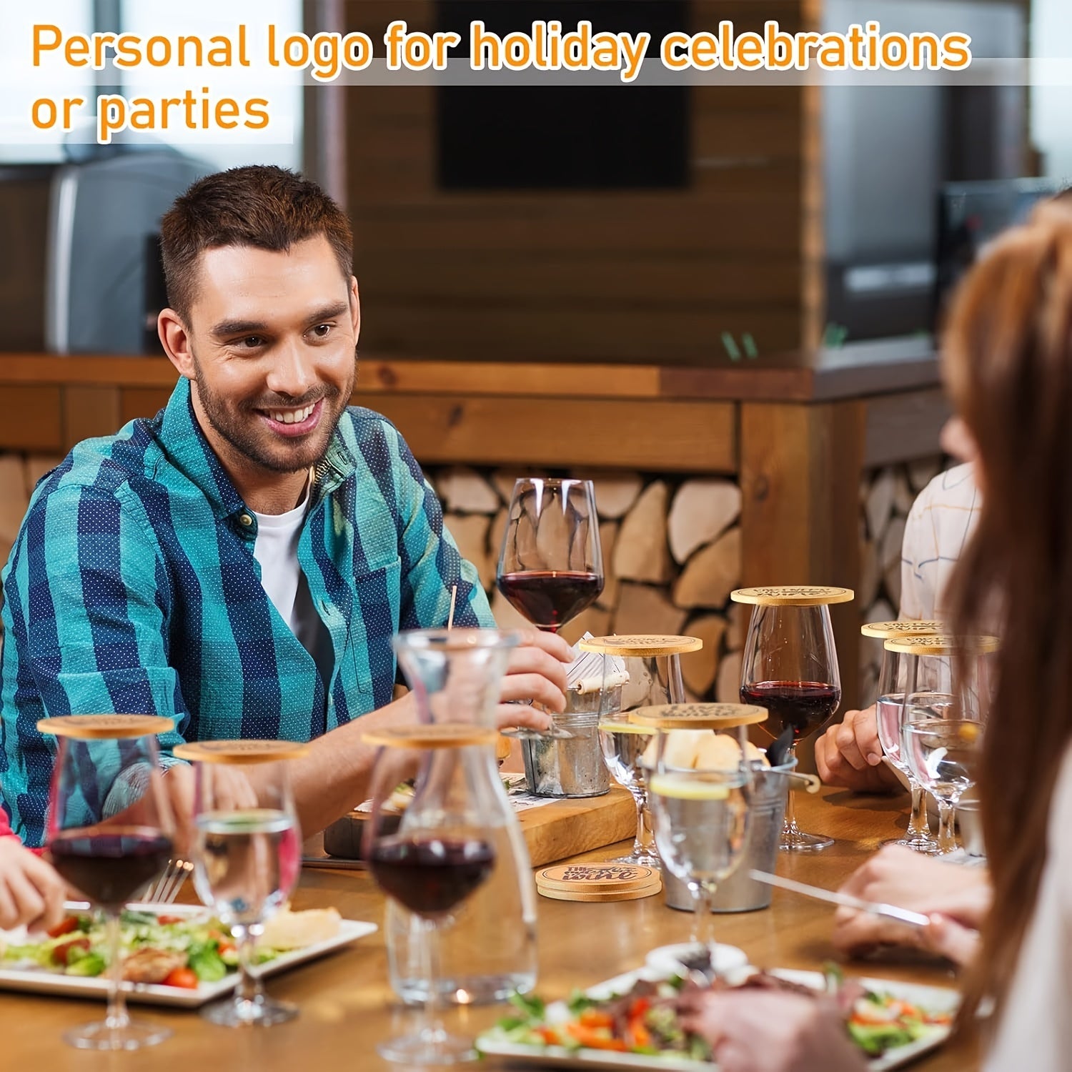 Set of 8 Bamboo Wine Glass Covers Bug Protection Party Accessories No Electricity Needed