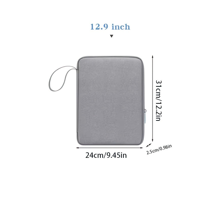 Grey Polyester Tablet and Laptop Sleeve for 26.67-33.02 cm Tablets and 27.94-32.77 cm Laptops with Pocket